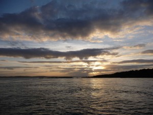 Sunset on Copeland Bird Observatory. Photographer Ian McKee.