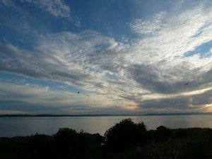 Sunset on Copeland Bird Observatory. Photographer Ian McKee.