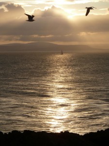 Sunset on Copeland Bird Observatory. Photographer Ian McKee.